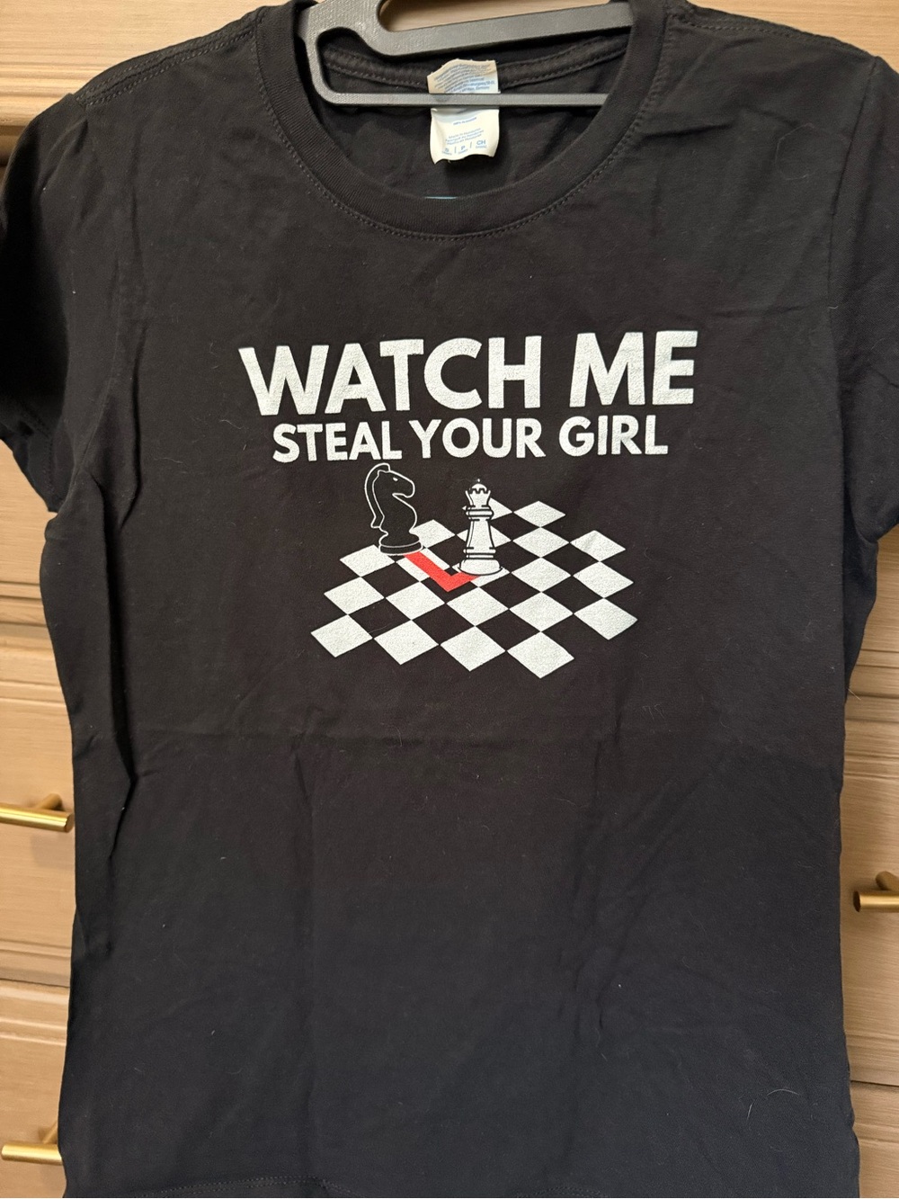 Womens Black Graphic Tee - "Watch Me Steal Your Girl"